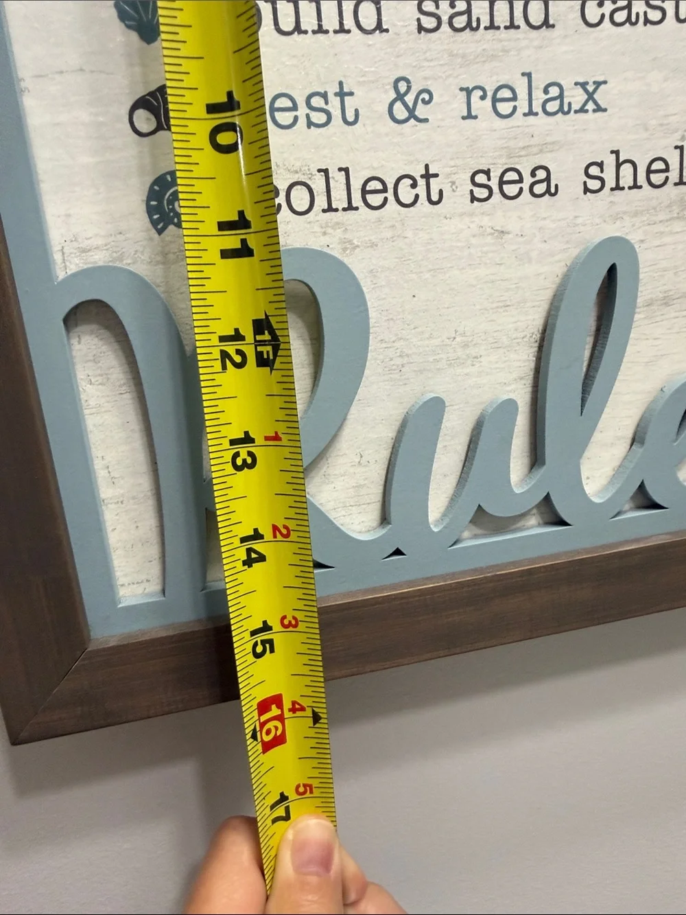 Beach Rules Wall Decor - Light Blue and Brown